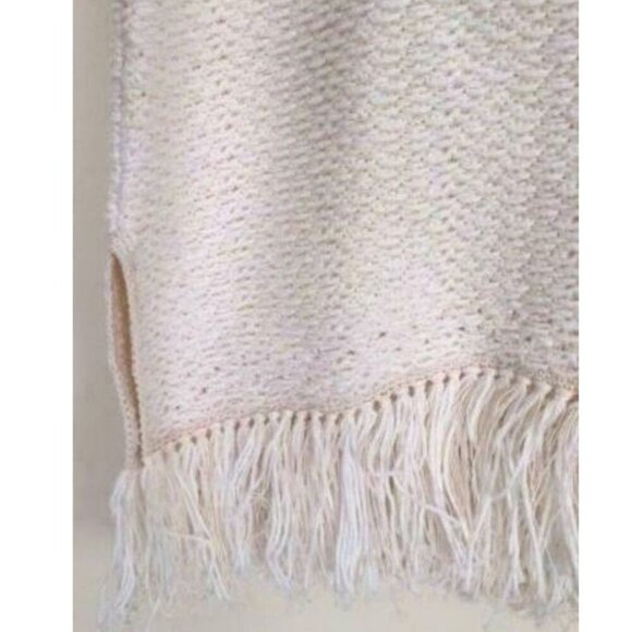 Joie Fringed Tank Top Womens XS Extra Small Ivory Sleeveless Cotton Nariko - Picture 5 of 8